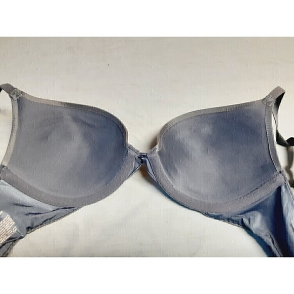 Victoria's Secret Fabulous Plunge Padded Underwire Push Up Bra Size 32C Blue - Picture 8 of 10